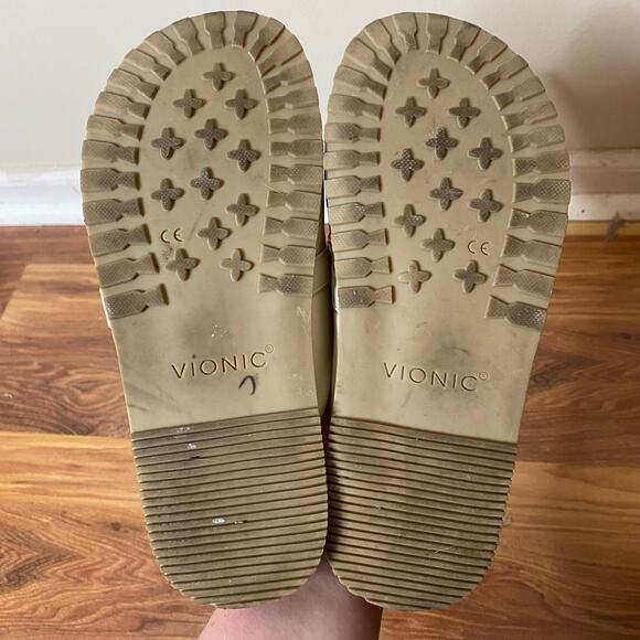 VIONIC Georgie Chain Detail Mule Clog Cream Leather Size 7.5 - Picture 10 of 11